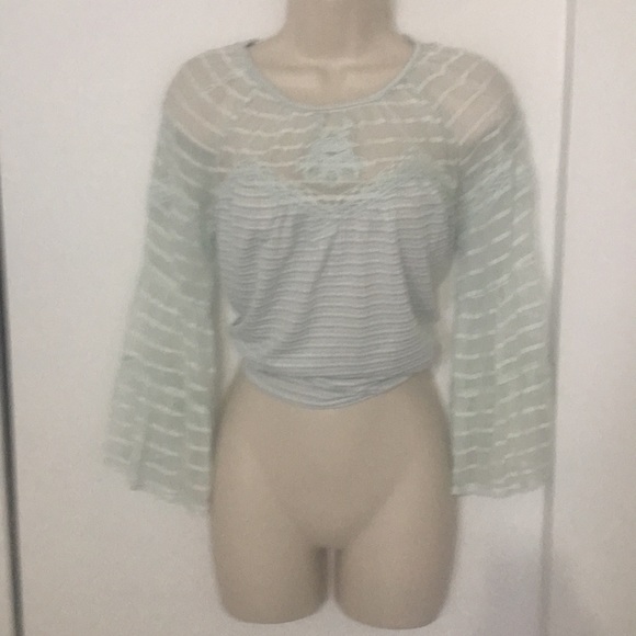 Lucky Brand sheer bell sleeve top - Picture 7 of 8